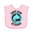 thumbnail image 1 of Inktastic Save our Oceans with Dolphin Boys or Girls Baby Bib, 1 of 4