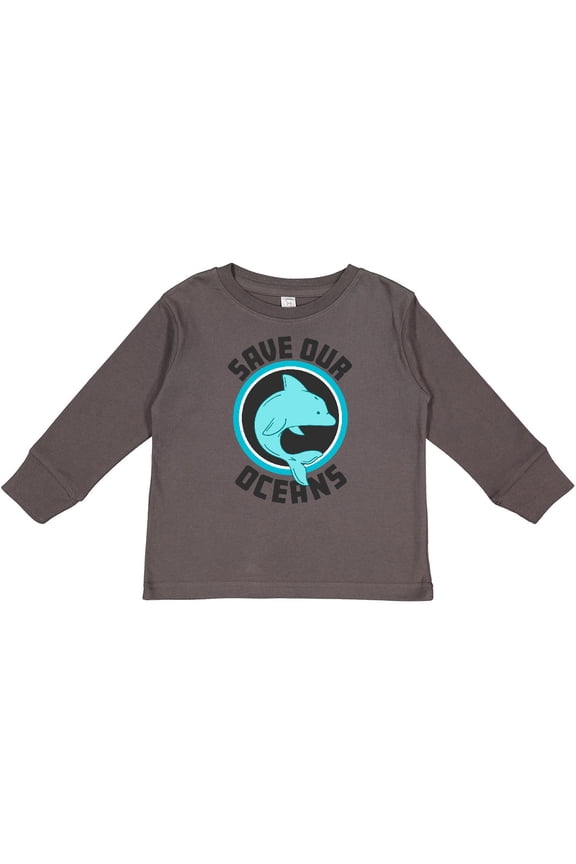 Save our Oceans with Dolphin Boys or Girls Long Sleeve Toddler T-Shirt