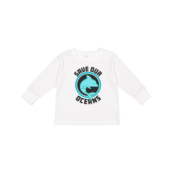Inktastic Save our Oceans with Dolphin Boys or Girls Long Sleeve Toddler T-Shirt