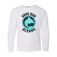 thumbnail image 1 of Inktastic Save Our Oceans with Dolphin Long Sleeve Youth T-Shirt, 1 of 5