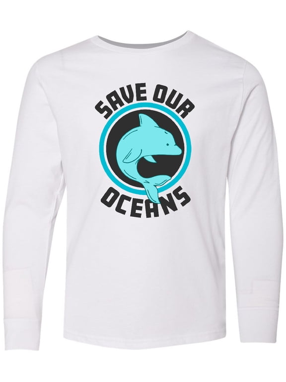 Save Our Oceans with Dolphin Long Sleeve Youth T-Shirt