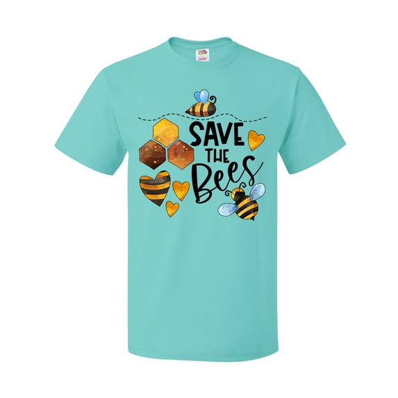 Inktastic Save the Bees Cute Bees and Hearts T-Shirt