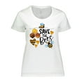 thumbnail image 1 of Inktastic Save the Bees Cute Bees and Hearts Women's Plus Size T-Shirt, 1 of 5