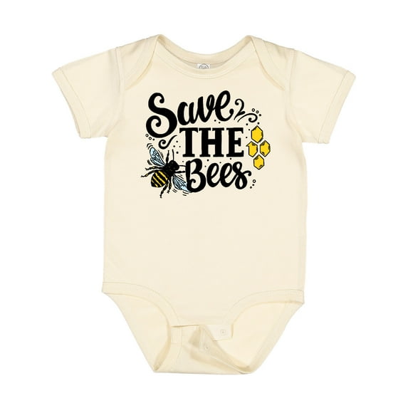 Inktastic Save the Bees with Bee Illustration with Color Boys or Girls Baby Bodysuit
