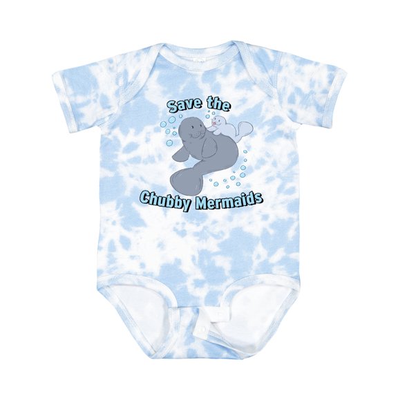 Inktastic Save the Chubby Mermaids with Cute Manatees Boys or Girls Baby Bodysuit