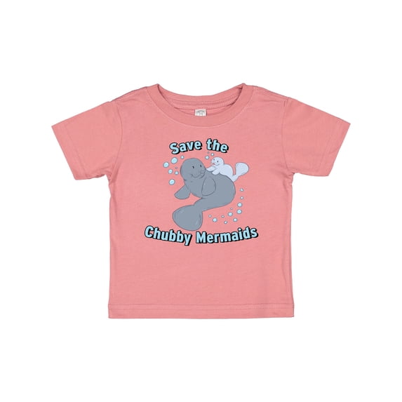 Inktastic Save the Chubby Mermaids with Cute Manatees Boys or Girls Baby T-Shirt
