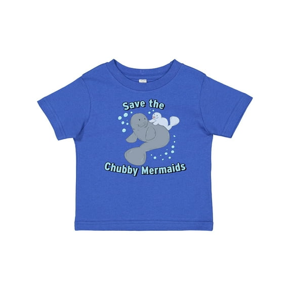 Inktastic Save the Chubby Mermaids with Cute Manatees Boys or Girls Baby T-Shirt