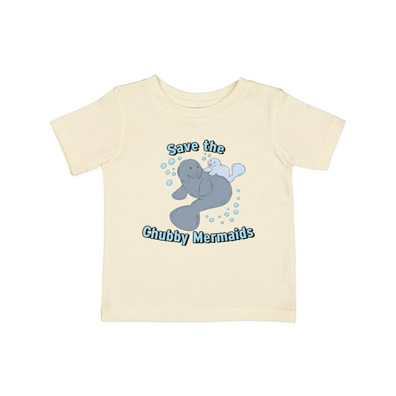 Inktastic Save the Chubby Mermaids with Cute Manatees Boys or Girls Baby T-Shirt