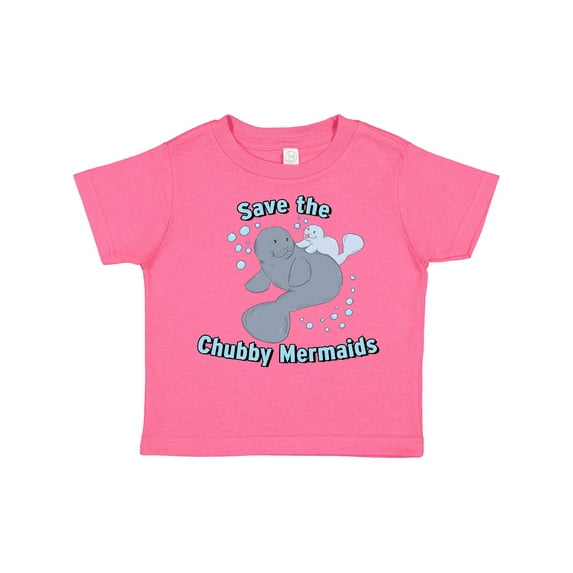 Inktastic Save the Chubby Mermaids with Cute Manatees Boys or Girls Toddler T-Shirt