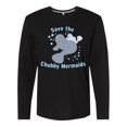 thumbnail image 1 of Inktastic Save the Chubby Mermaids with Cute Manatees Long Sleeve T-Shirt, 1 of 5
