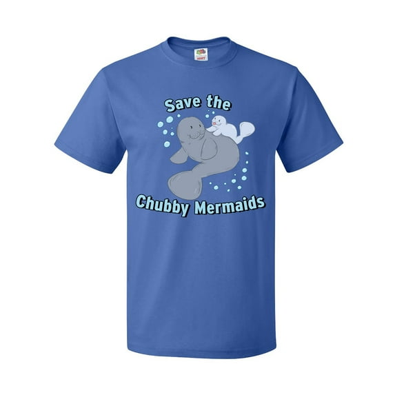 Inktastic Save the Chubby Mermaids with Cute Manatees T-Shirt