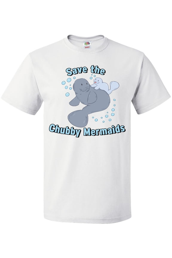 Save the Chubby Mermaids with Cute Manatees T-Shirt