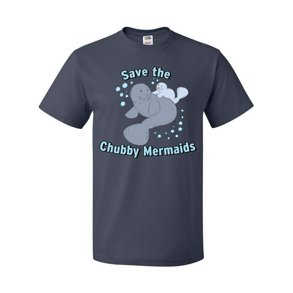 Inktastic Save the Chubby Mermaids with Cute Manatees T-Shirt