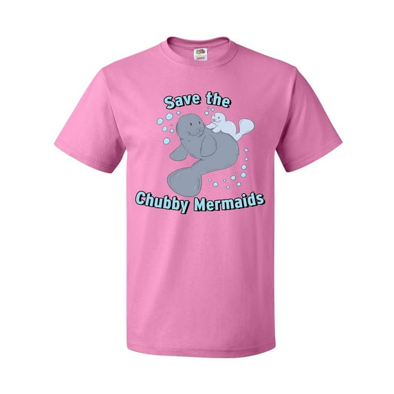 Inktastic Save the Chubby Mermaids with Cute Manatees T-Shirt