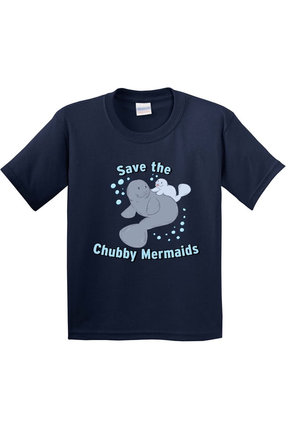 Save the Chubby Mermaids with Cute Manatees Youth T-Shirt