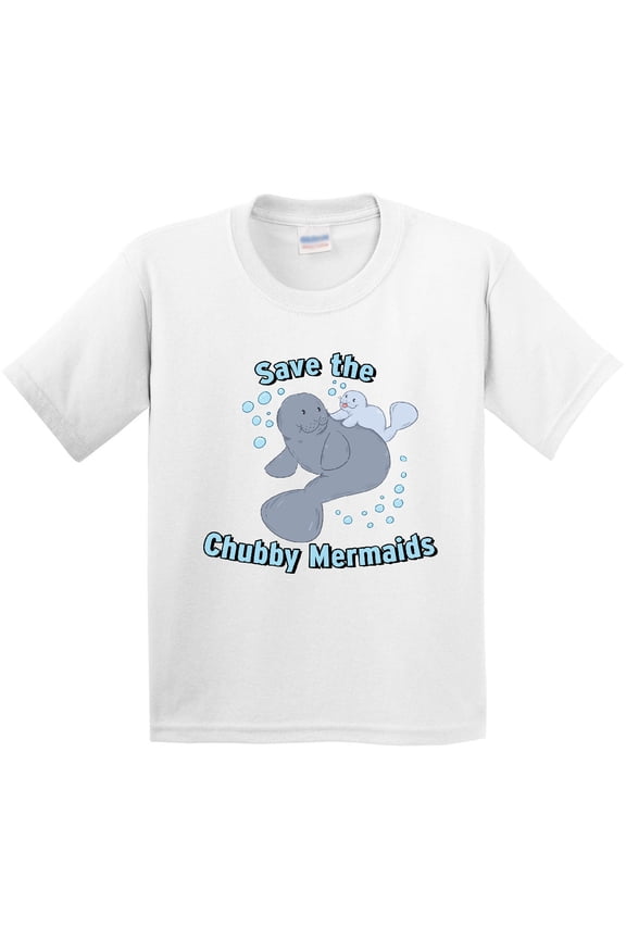 Save the Chubby Mermaids with Cute Manatees Youth T-Shirt