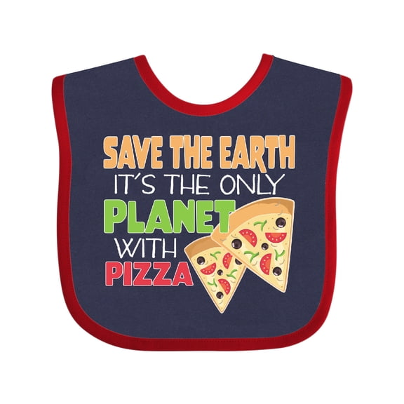 Inktastic Save the Earth. Its the Only Planet with Pizza. Boys or Girls Baby Bib