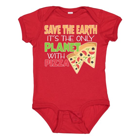 Inktastic Save the Earth. Its the Only Planet with Pizza. Boys or Girls Baby Bodysuit