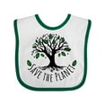 thumbnail image 1 of Inktastic Save the Planet Tree Design with Green Leaves Boys or Girls Baby Bib, 1 of 4