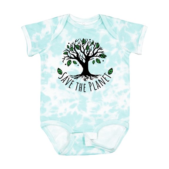 Inktastic Save the Planet Tree Design with Green Leaves Boys or Girls Baby Bodysuit