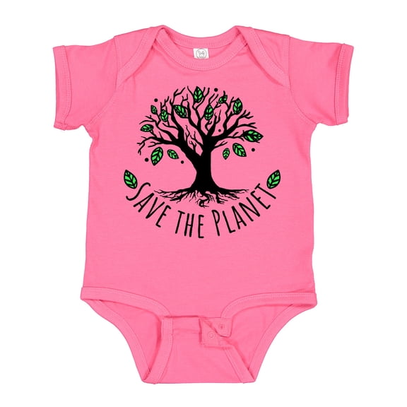 Inktastic Save the Planet Tree Design with Green Leaves Boys or Girls Baby Bodysuit