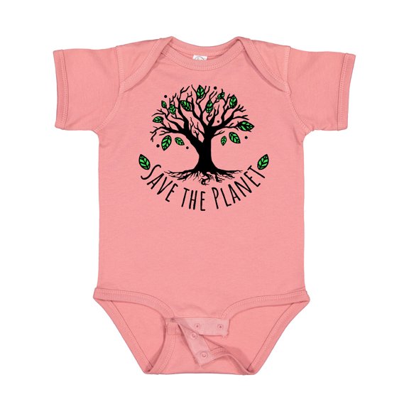 Inktastic Save the Planet Tree Design with Green Leaves Boys or Girls Baby Bodysuit