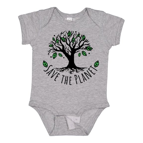 Inktastic Save the Planet Tree Design with Green Leaves Boys or Girls Baby Bodysuit