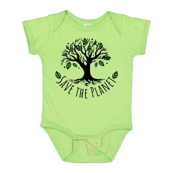 Inktastic Save the Planet Tree Design with Green Leaves Boys or Girls Baby Bodysuit