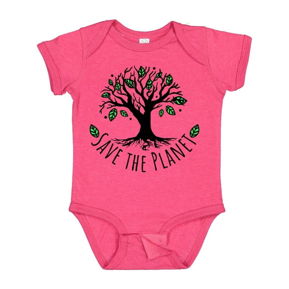 Inktastic Save the Planet Tree Design with Green Leaves Boys or Girls Baby Bodysuit