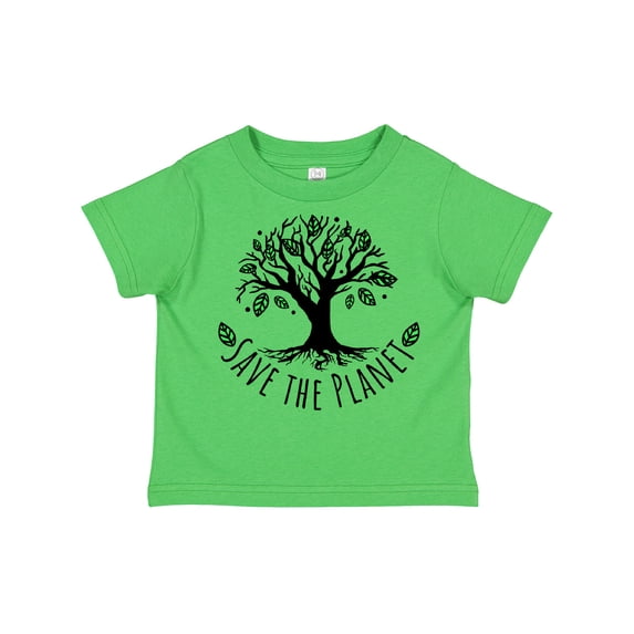 Inktastic Save the Planet Tree Design with Green Leaves Boys or Girls Toddler T-Shirt