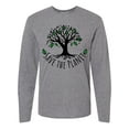 thumbnail image 1 of Inktastic Save the Planet Tree Design with Green Leaves Long Sleeve T-Shirt, 1 of 5
