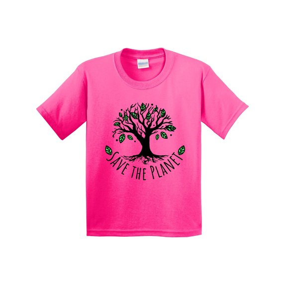 Inktastic Save the Planet Tree Design with Green Leaves Youth T-Shirt