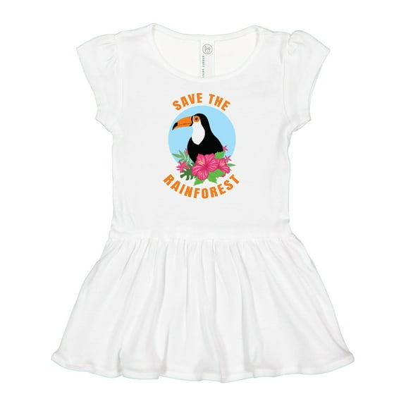 Inktastic Save the Rainforest Toucan Illustration Girls Baby Dress