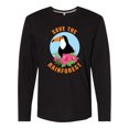 thumbnail image 1 of Inktastic Save the Rainforest Toucan Illustration Long Sleeve T-Shirt, 1 of 5