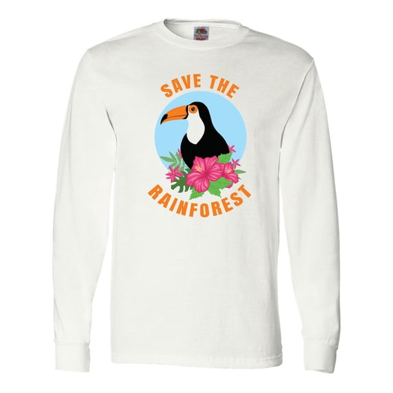 Inktastic Save the Rainforest Toucan Illustration Long Sleeve T-Shirt