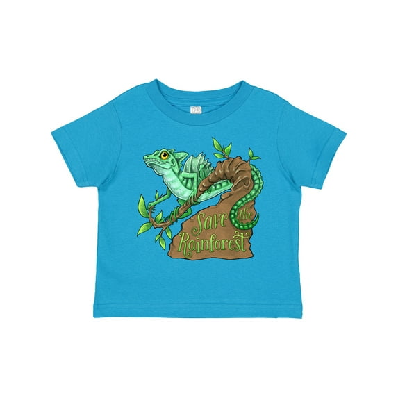 Inktastic Save the Rainforest with Basilisk Lizard on a Tree Boys or Girls Toddler T-Shirt
