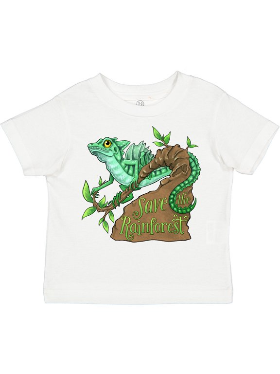 Save the Rainforest with Basilisk Lizard on a Tree Boys or Girls Toddler T-Shirt