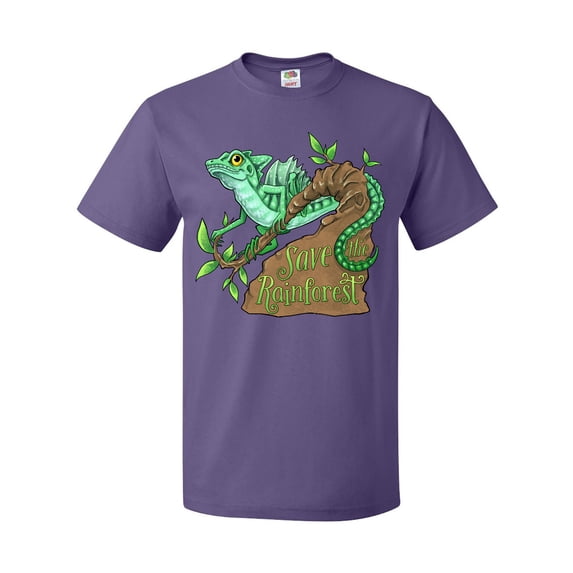 Inktastic Save the Rainforest with Basilisk Lizard on a Tree T-Shirt