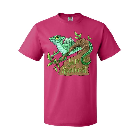 Inktastic Save the Rainforest with Basilisk Lizard on a Tree T-Shirt