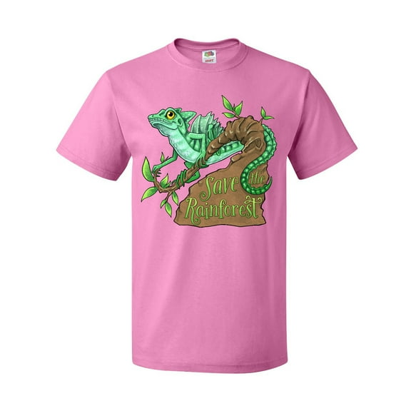 Inktastic Save the Rainforest with Basilisk Lizard on a Tree T-Shirt