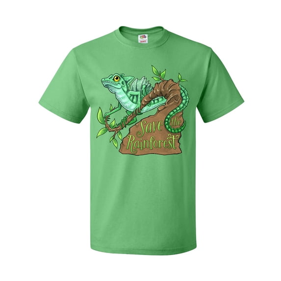 Inktastic Save the Rainforest with Basilisk Lizard on a Tree T-Shirt
