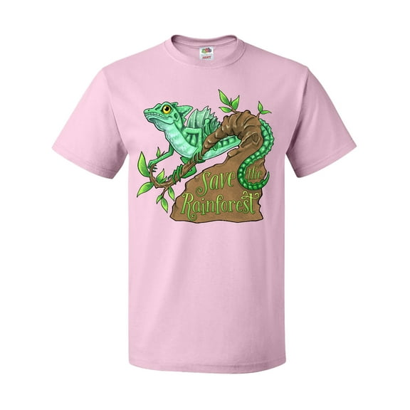 Inktastic Save the Rainforest with Basilisk Lizard on a Tree T-Shirt