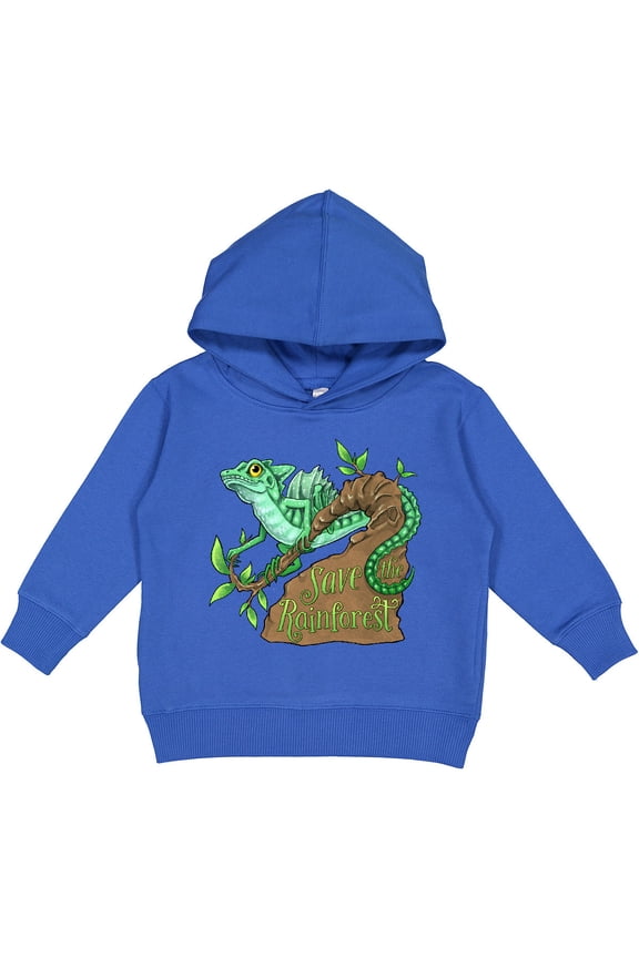 Save the Rainforest with Basilisk Lizard on a Tree Toddler Hoodie
