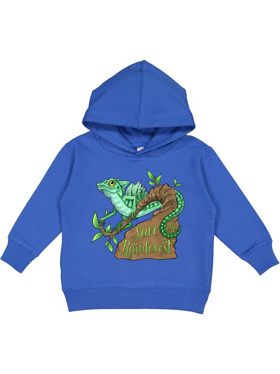Save the Rainforest with Basilisk Lizard on a Tree Toddler Hoodie