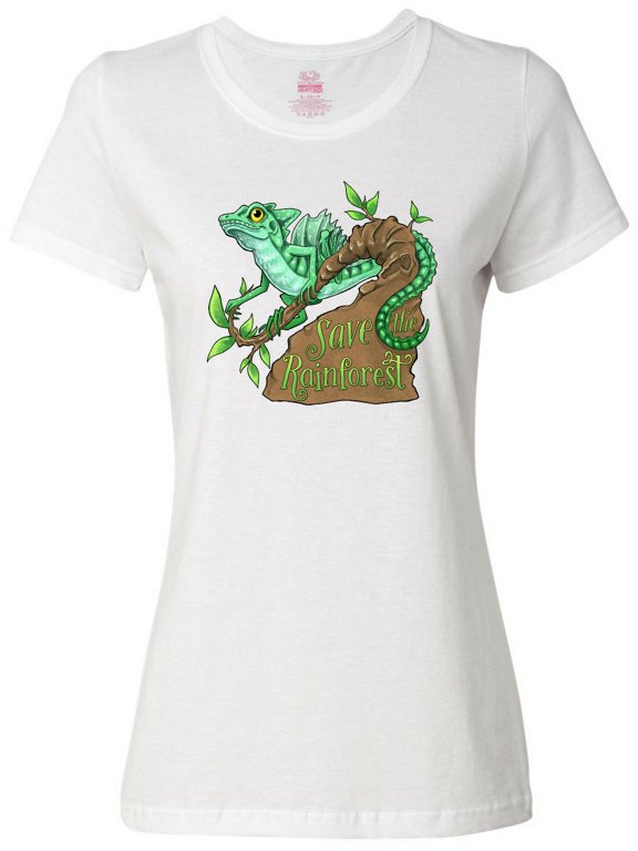 Save the Rainforest with Basilisk Lizard on a Tree Women's T-Shirt
