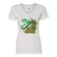 thumbnail image 1 of Inktastic Save the Rainforest with Basilisk Lizard on a Tree Women's V-Neck T-Shirt, 1 of 5
