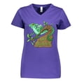 thumbnail image 1 of Inktastic Save the Rainforest with Basilisk Lizard on a Tree Women's V-Neck T-Shirt, 1 of 5
