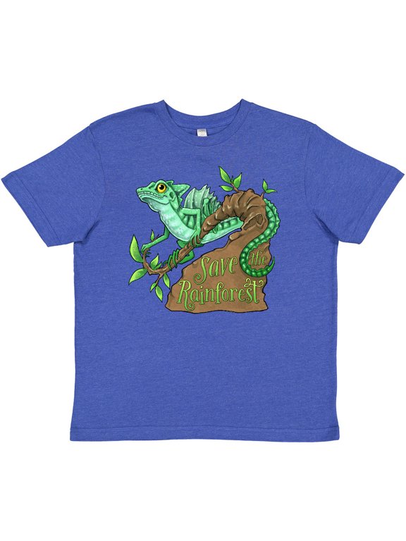 Save the Rainforest with Basilisk Lizard on a Tree Youth T-Shirt
