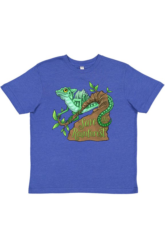 Save the Rainforest with Basilisk Lizard on a Tree Youth T-Shirt