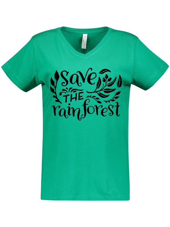 Save the Rainforest with Leaves Women's V-Neck T-Shirt